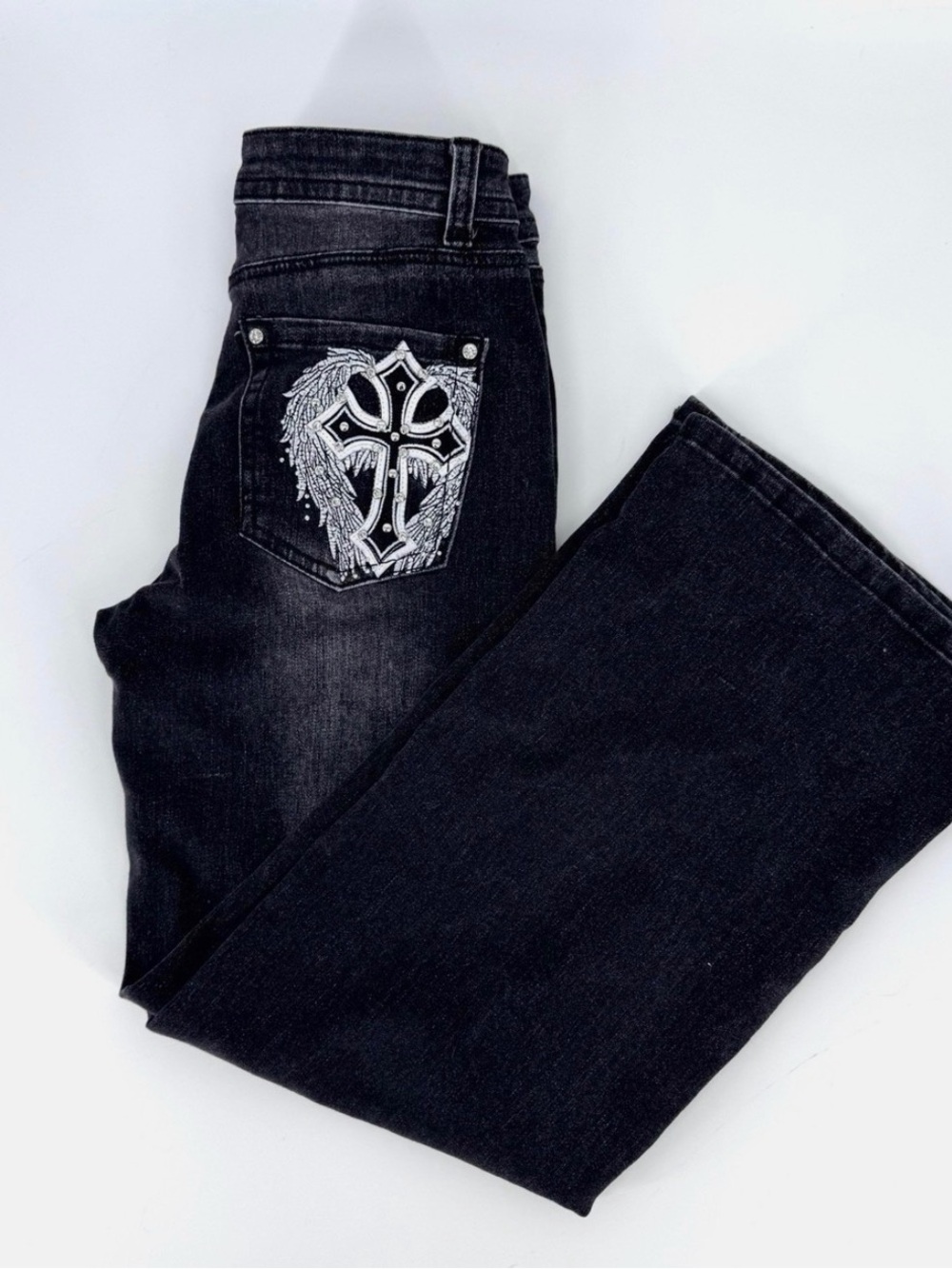 Telepatia Y2K black rhinestone 
Women's Jeans